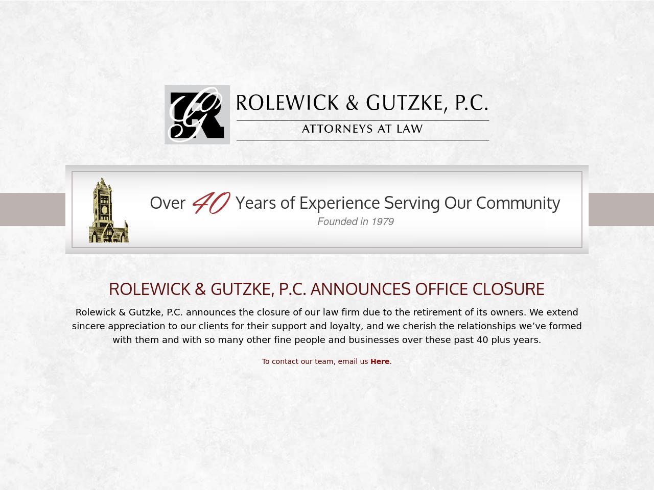 Rolewick & Gutzke PC - Wheaton IL Lawyers