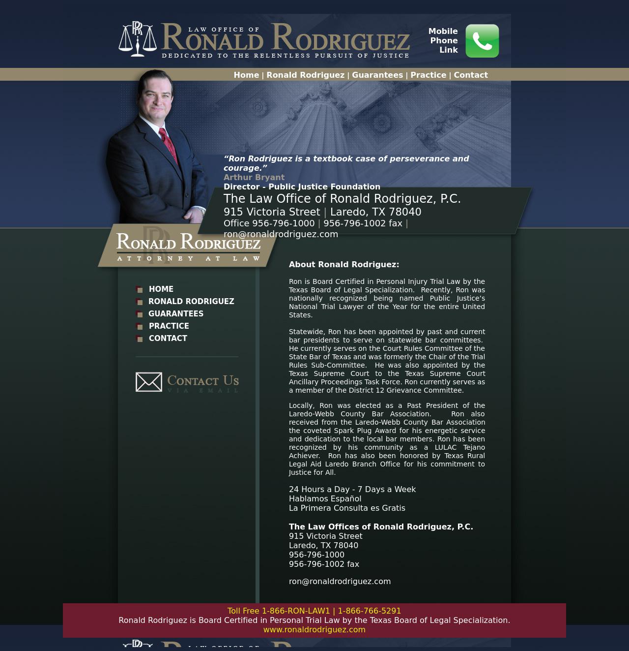 Ronald Rodriguez - BOARD CERTIFIED Personal Injury Trial Law Specialist - Laredo TX Lawyers