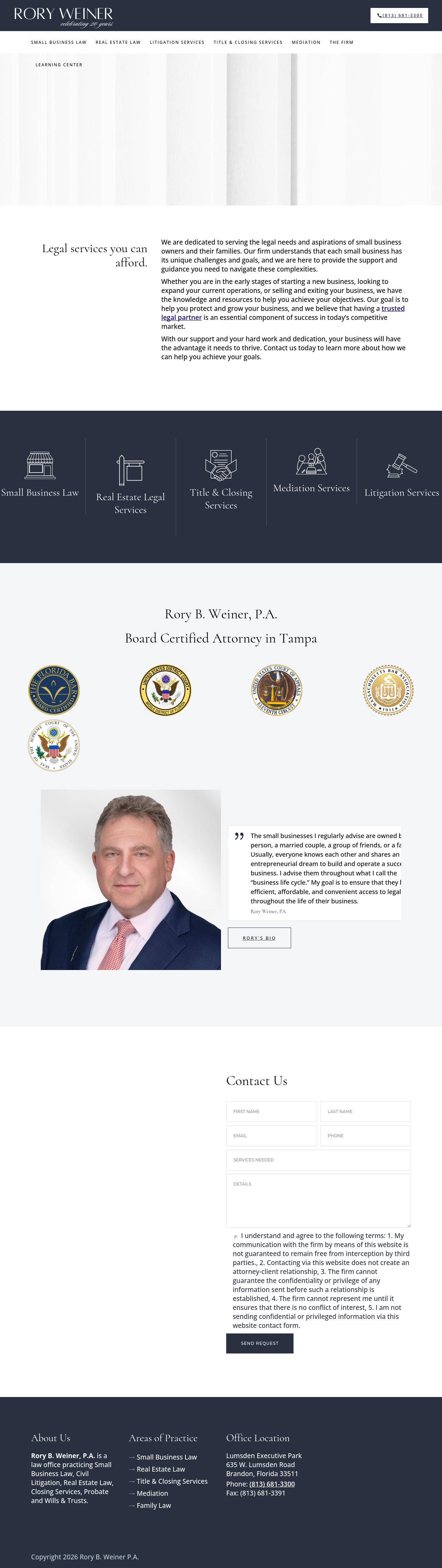 Rory B. Weiner, PA - Brandon FL Lawyers