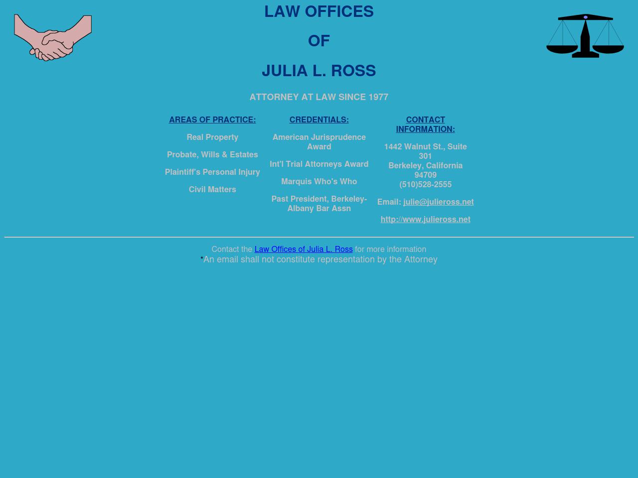 Ross Julia L Law Offices of - Berkeley CA Lawyers