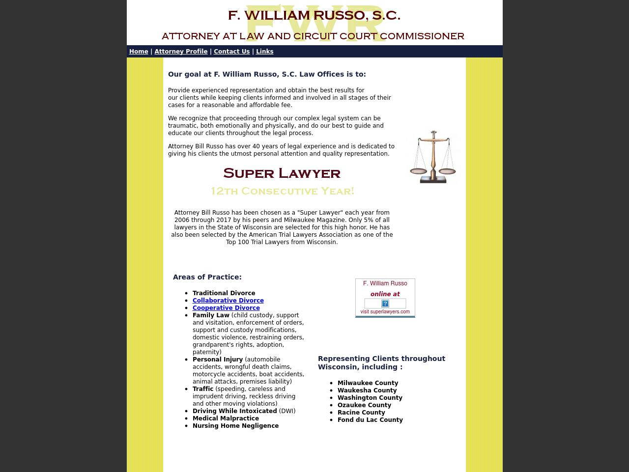 Russo, F William - Milwaukee WI Lawyers