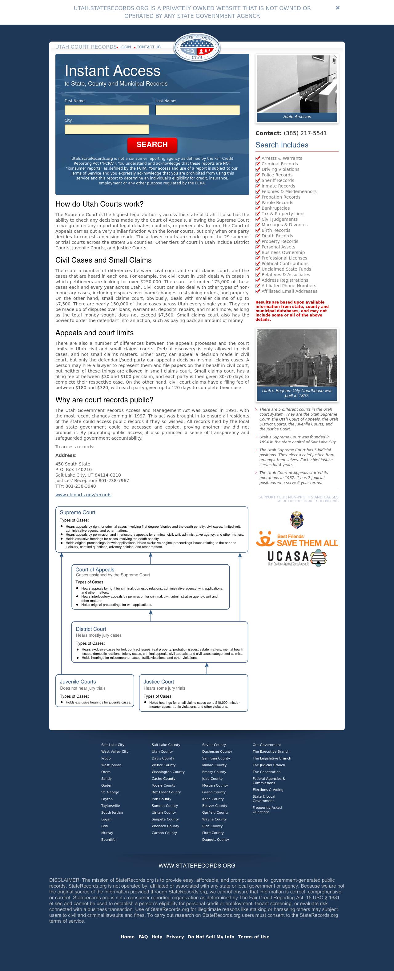 Utah State Records - Salt Lake City UT Lawyers