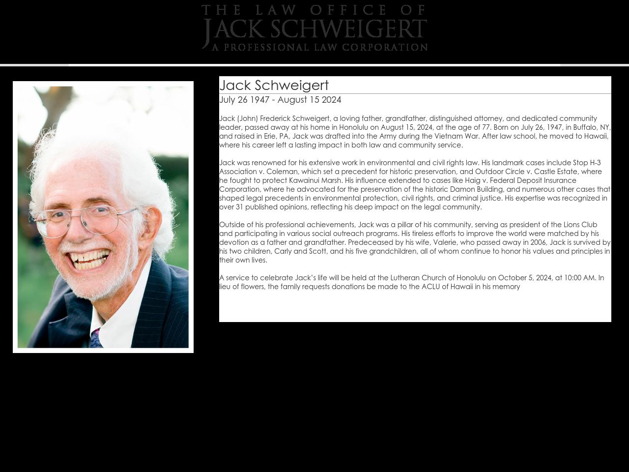 Schweigert Jack Attorney At Law A Law Corporation - Honolulu HI Lawyers