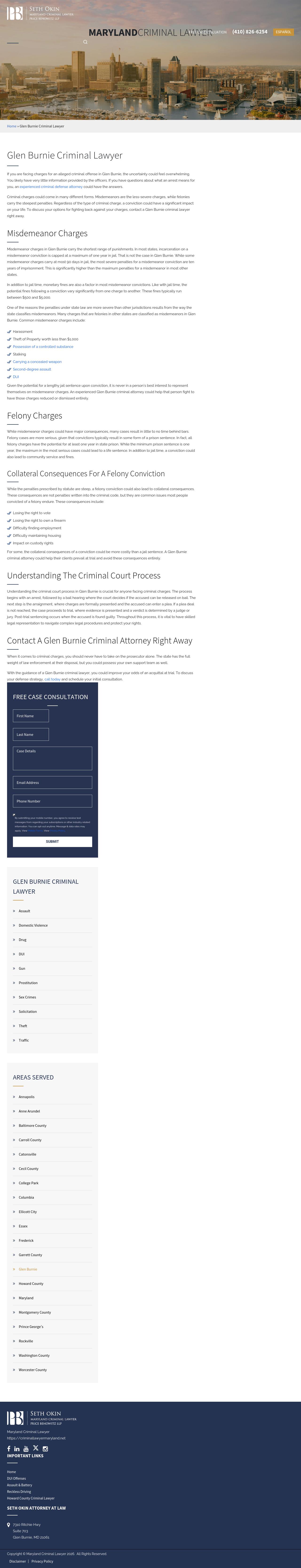 Seth Okin Criminal Defense Attorney - Glen Burnie  MD Lawyers