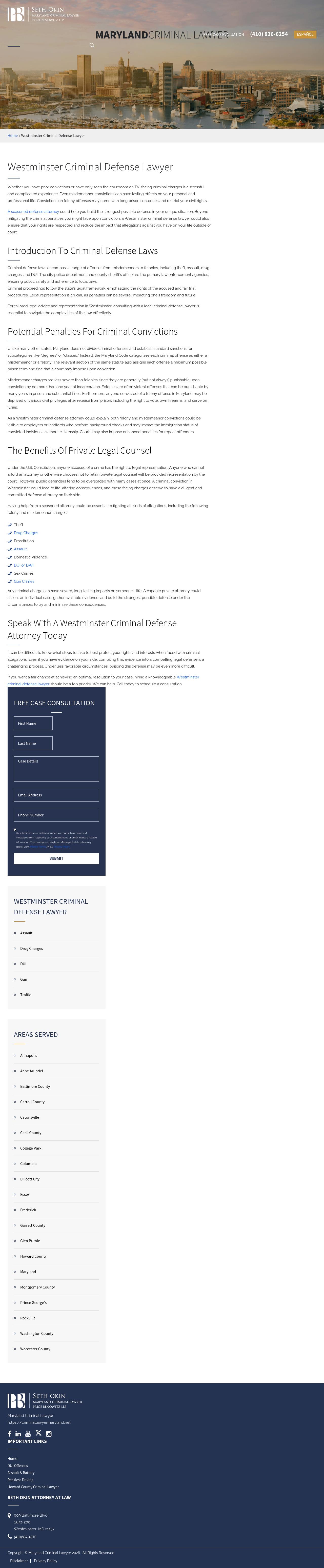 Seth Okin Criminal Defense Attorney Westminster, MD  - Westminster MD Lawyers
