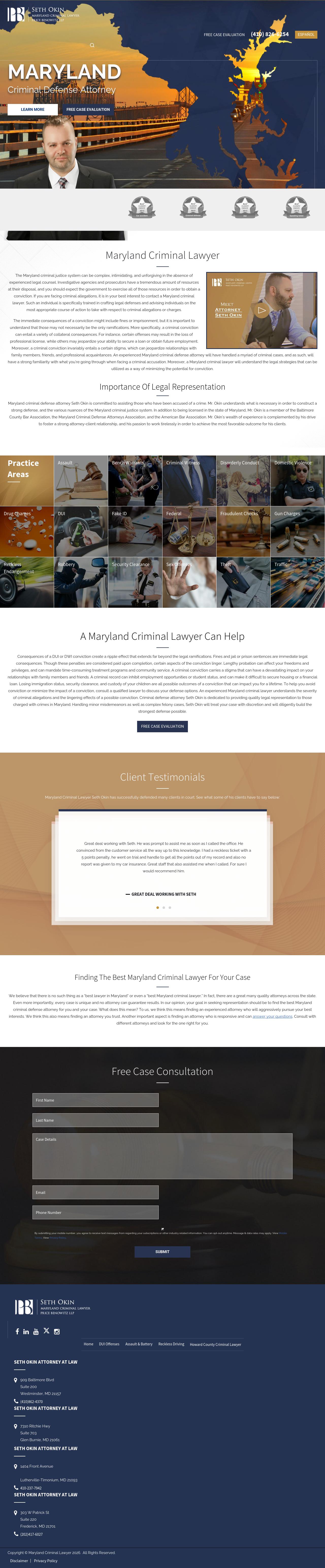 Seth Okin Criminal Defense Attorney - Lutherville-Timonium        MD Lawyers