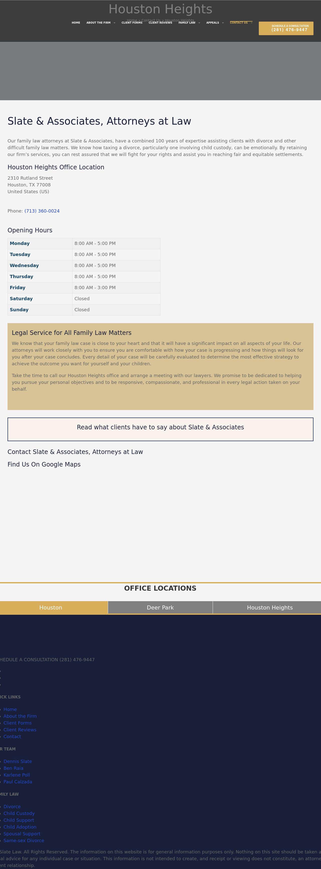 Slate & Associates, Attorneys at Law - Houston TX Lawyers