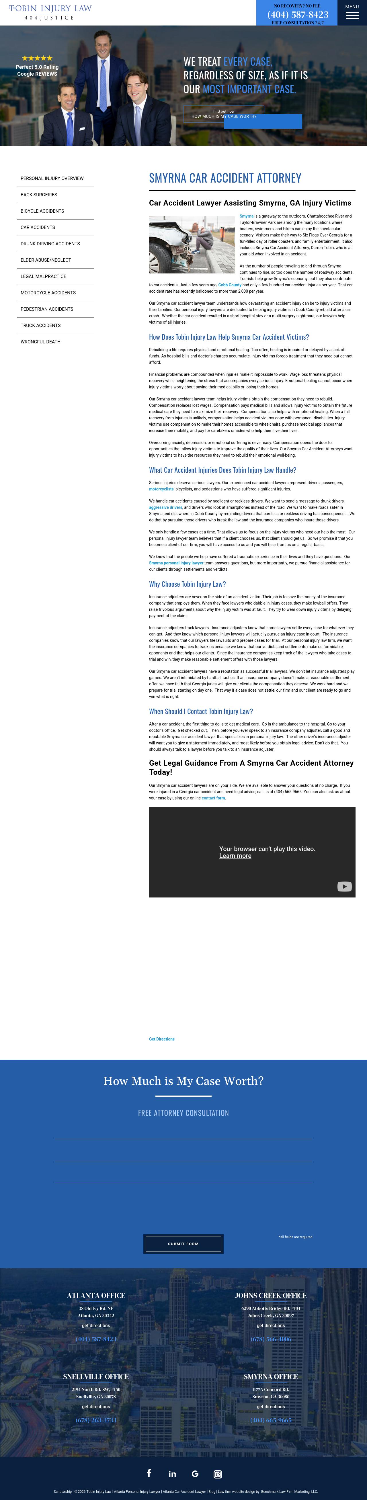 Tobin Injury Law - SMYRNA GA Lawyers