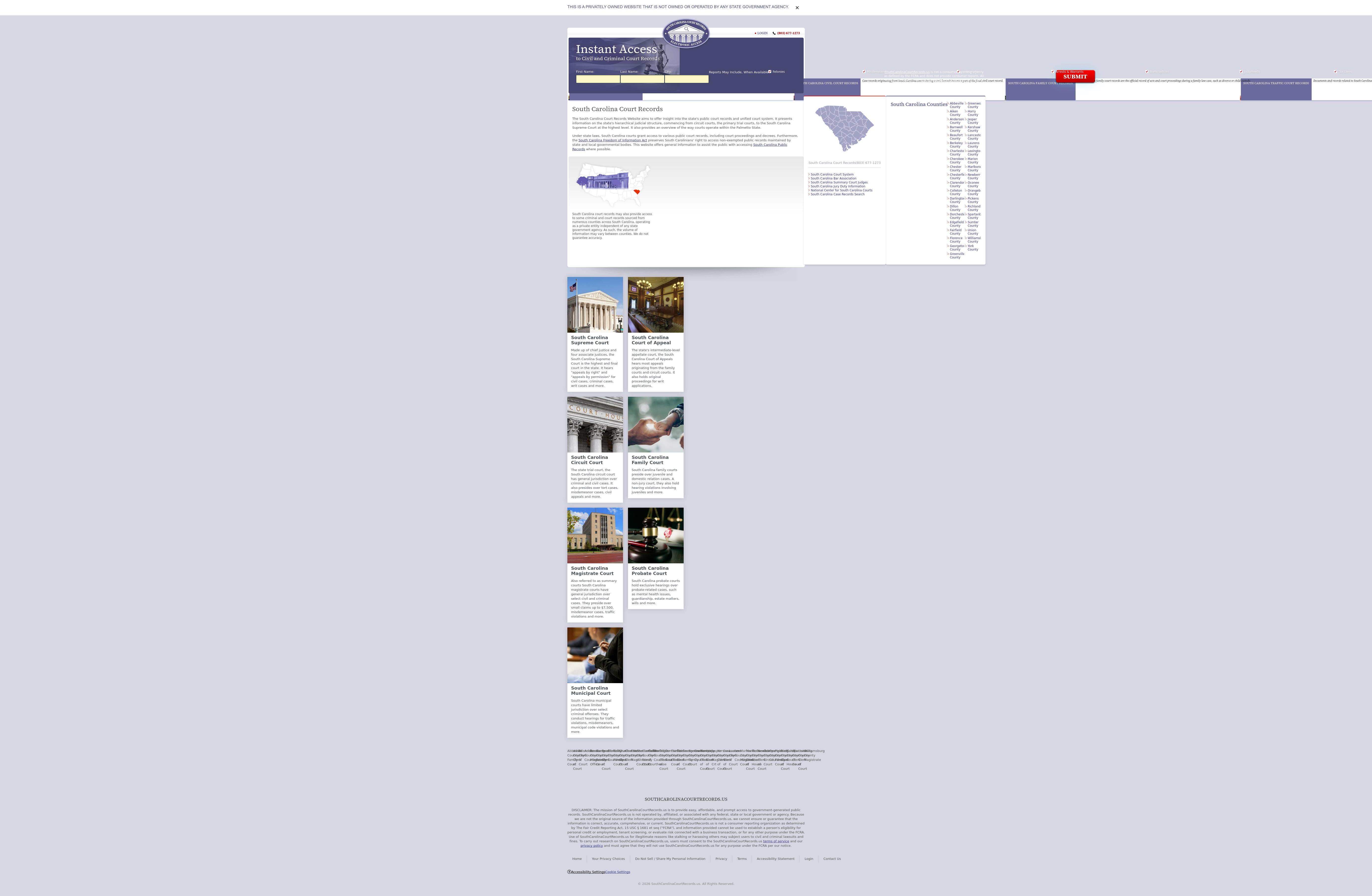 South Carolina Court Records - Columbia SC Lawyers
