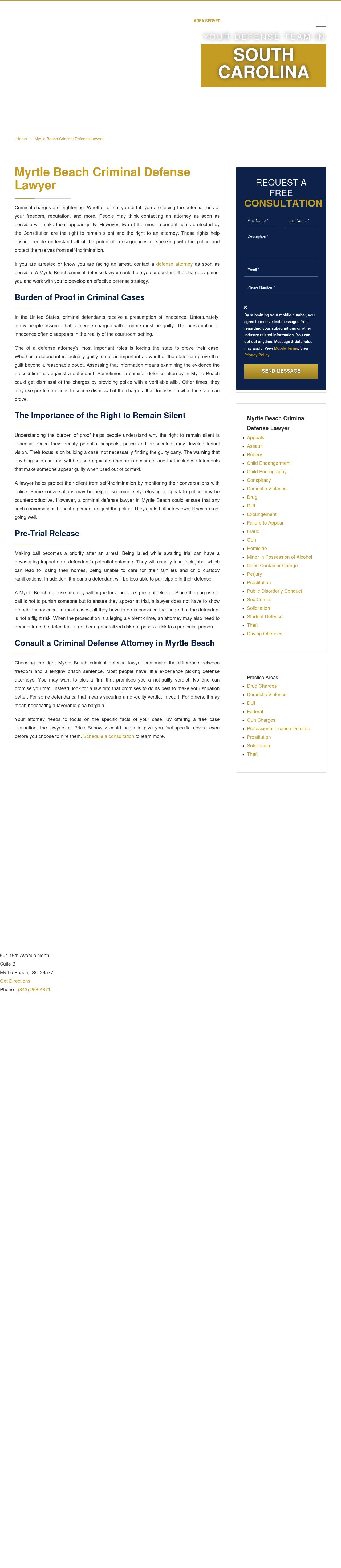 South Carolina Criminal Law: Dayne Phillips - Myrtle Beach SC Lawyers