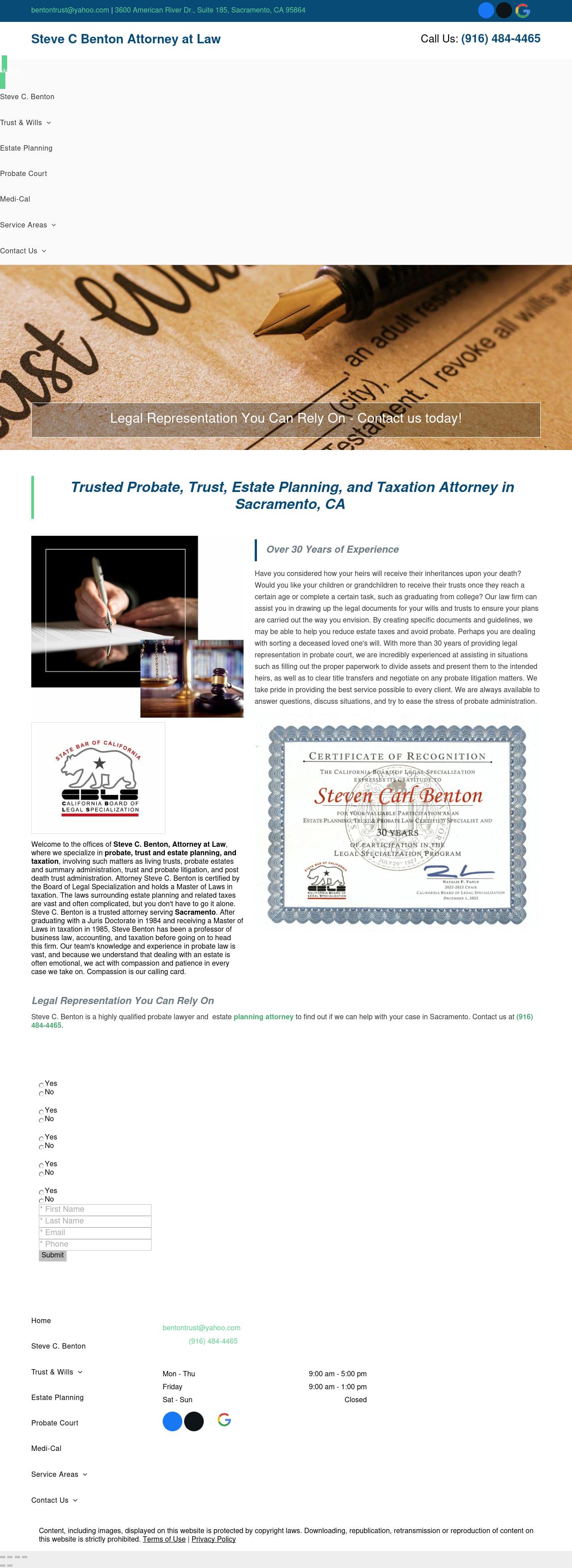 Steve C Benton Attorney At Law - Sacramento CA Lawyers