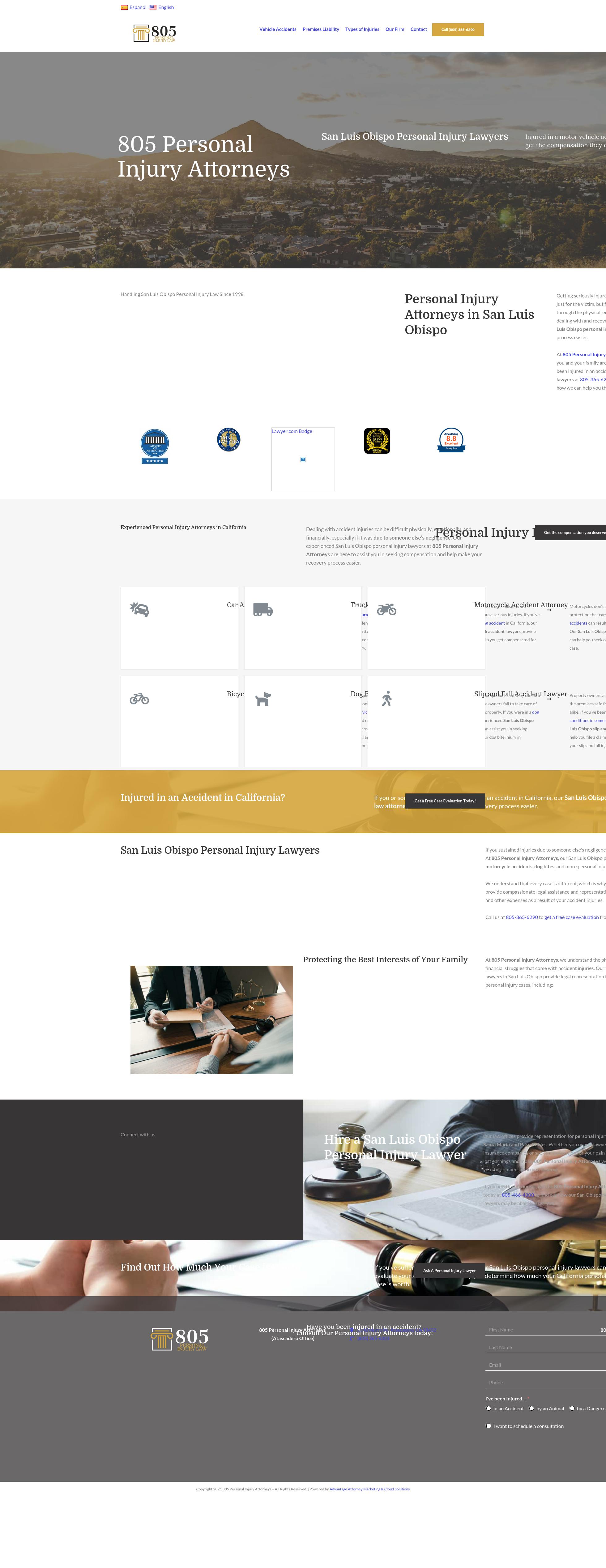 805 Personal Injury Attorneys - Atascadero CA Lawyers