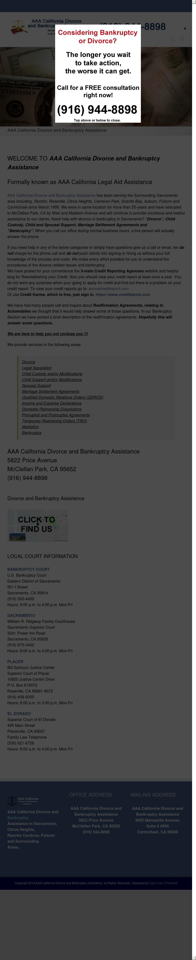 AAA California Legal Aid Assistance - Carmichael CA Lawyers