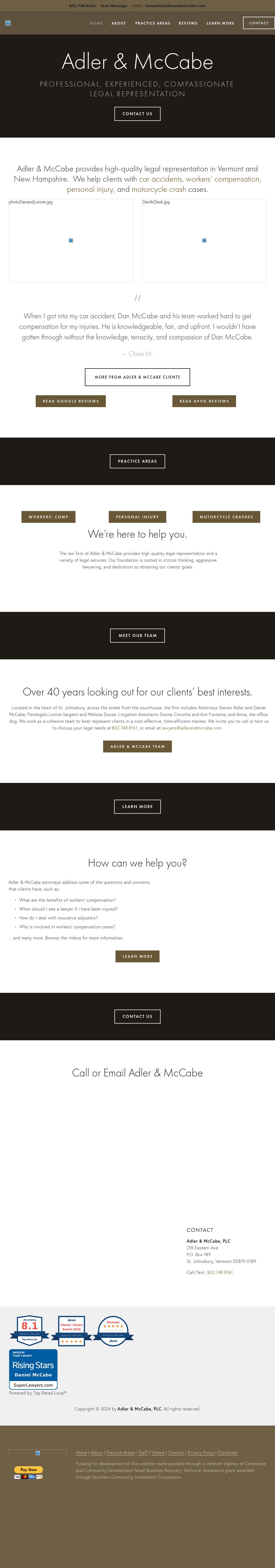Adler & McCabe, PLC - St Johnsbury VT Lawyers