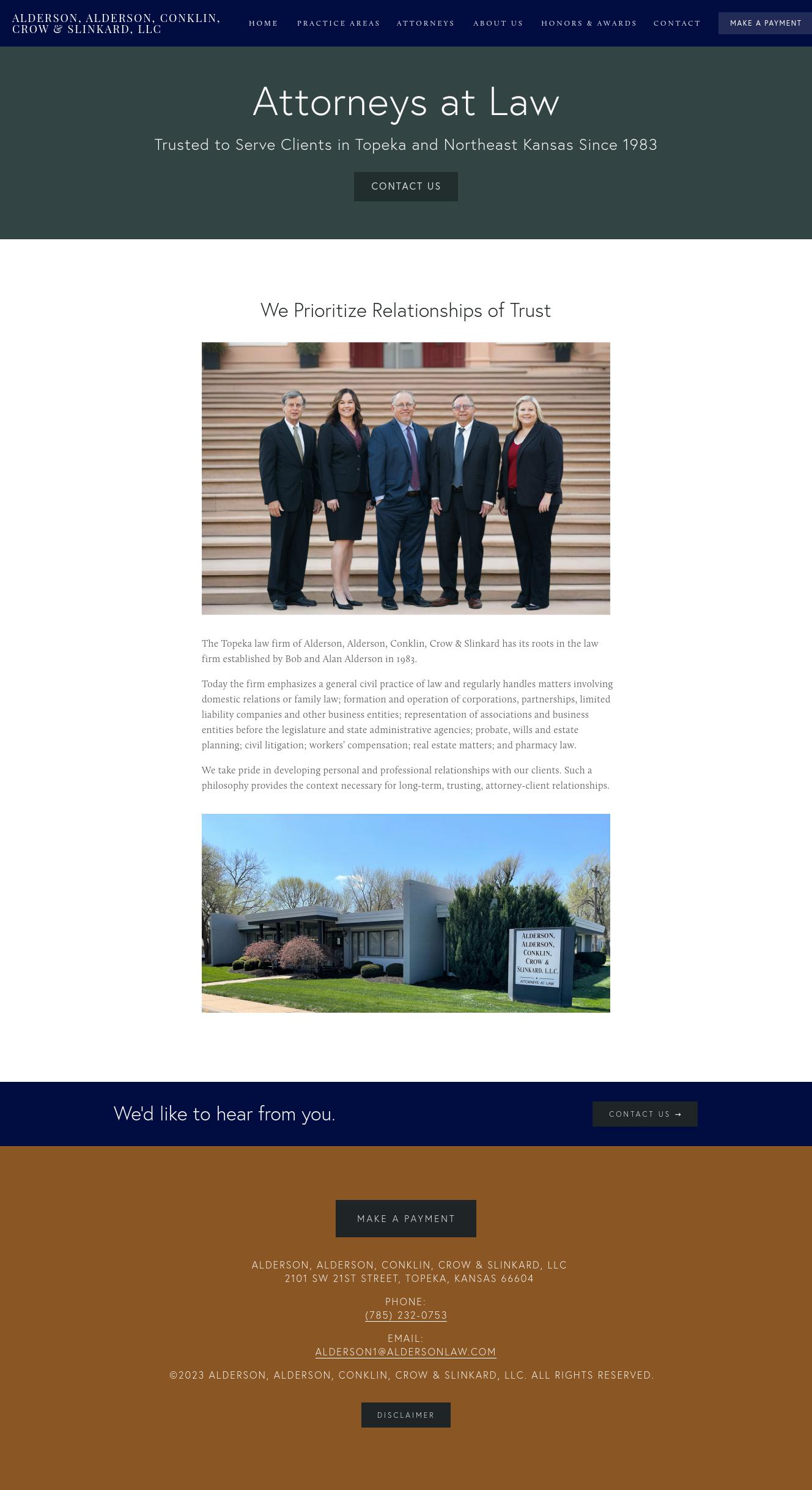 Alderson, Alderson, Weiler, Conklin, Burghart & Crow, L.L.C. - Topeka KS Lawyers