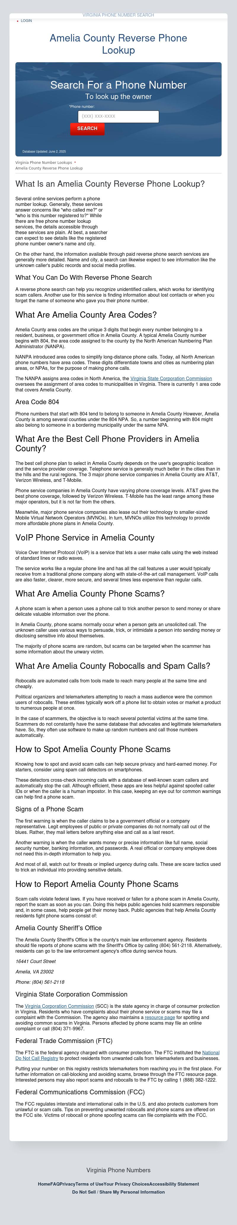 Amelia County Phone Numbers - Amelia Court House VA Lawyers