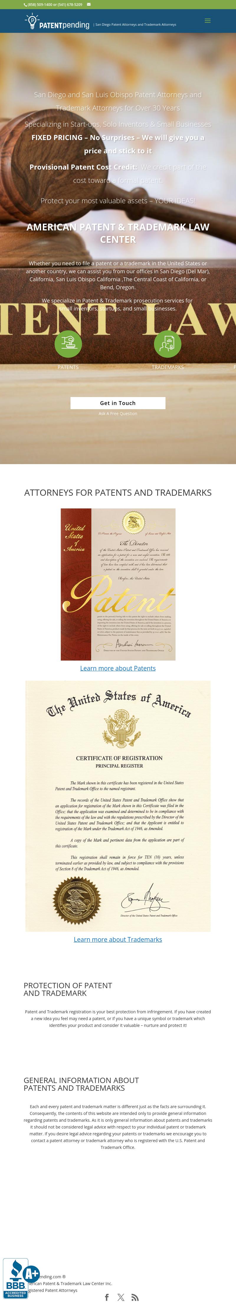 American Patent Trademark Law Center - Del Mar CA Lawyers