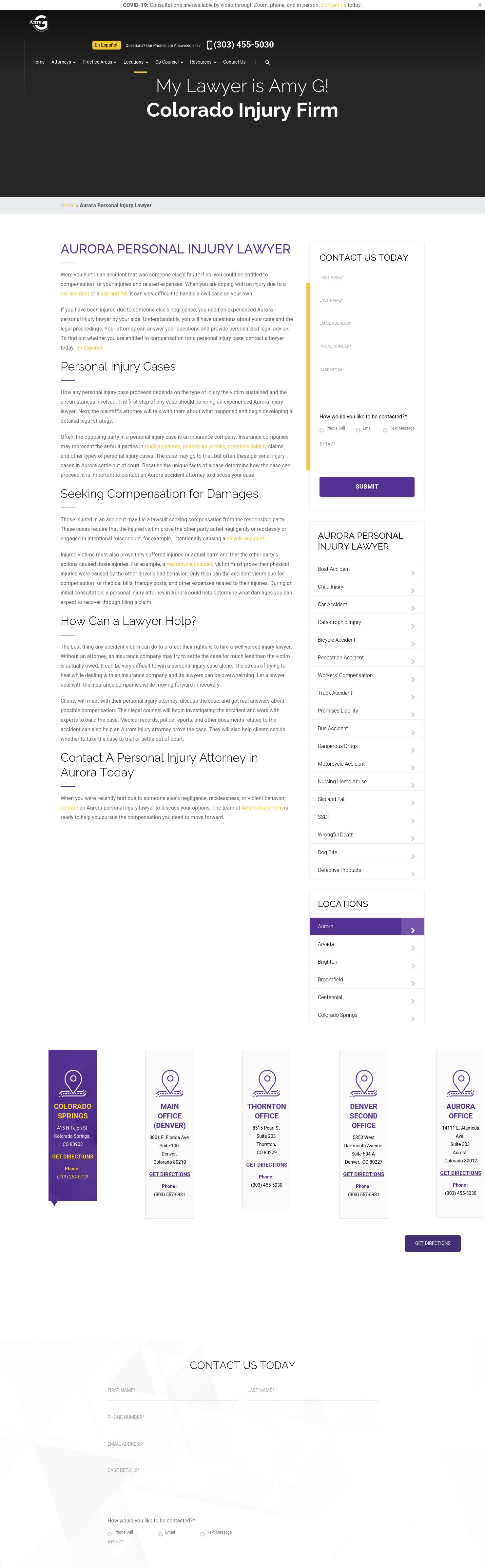 Amy G Injury Firm - Aurora CO Lawyers