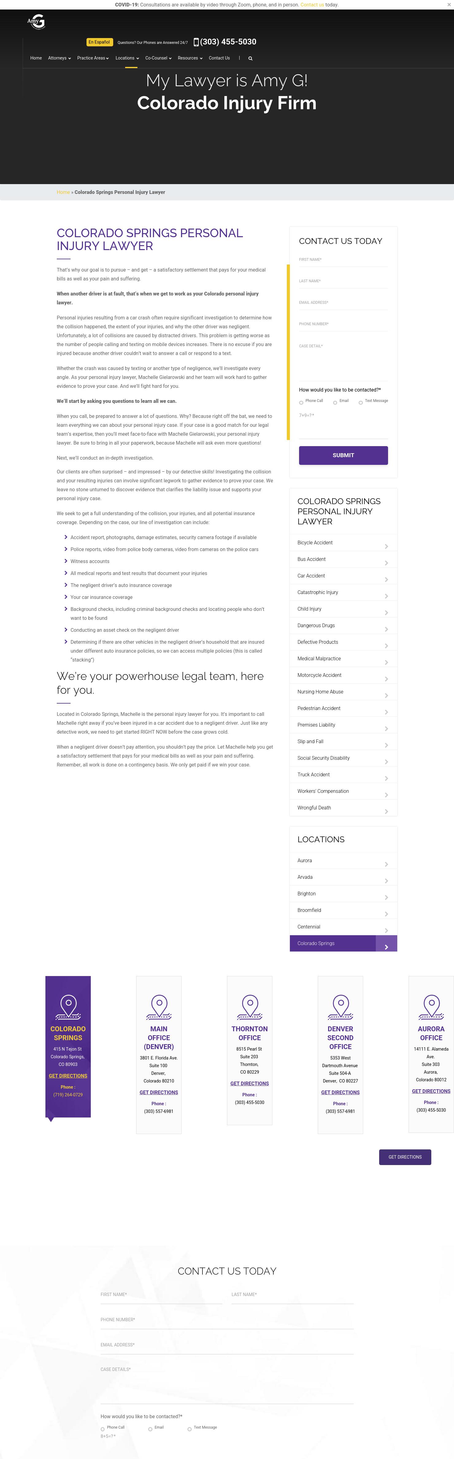 Amy G Injury Firm - Colorado Springs CO Lawyers
