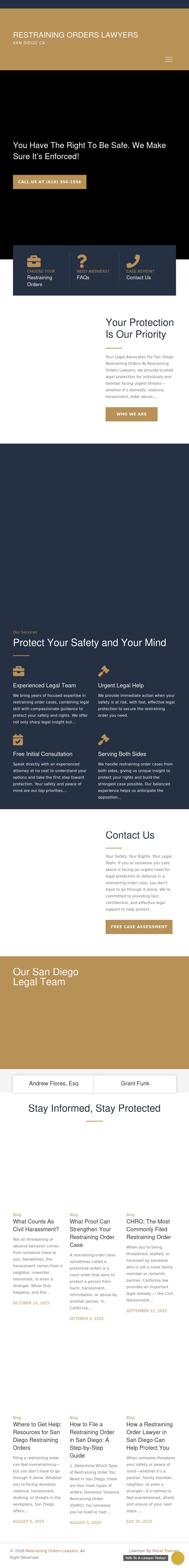 Restraining Orders Lawyers - San Diego CA Lawyers
