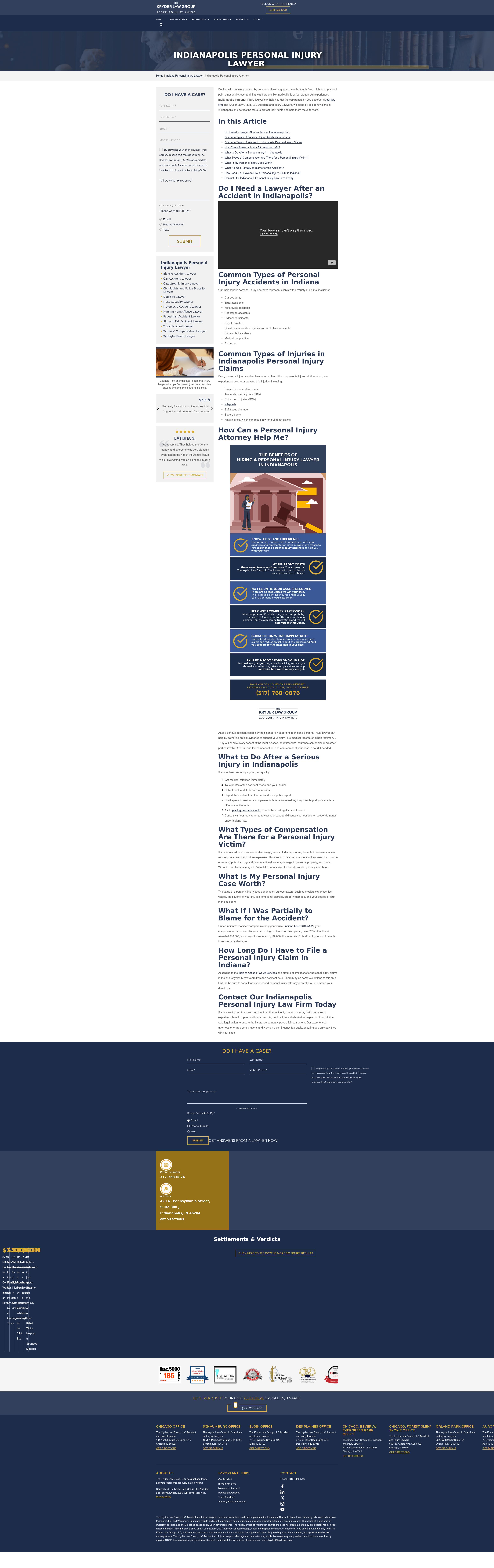 The Kryder Law Group, LLC Accident and Injury Lawyers - Indianapolis IN Lawyers