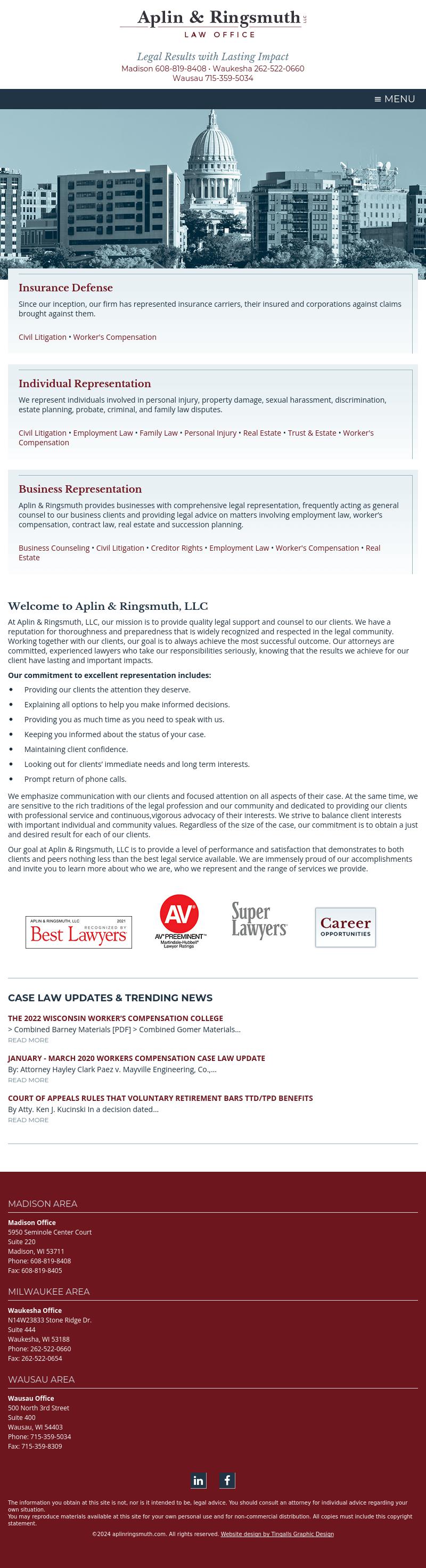 Aplin & Ringsmuth, LLC - Deerfield WI Lawyers