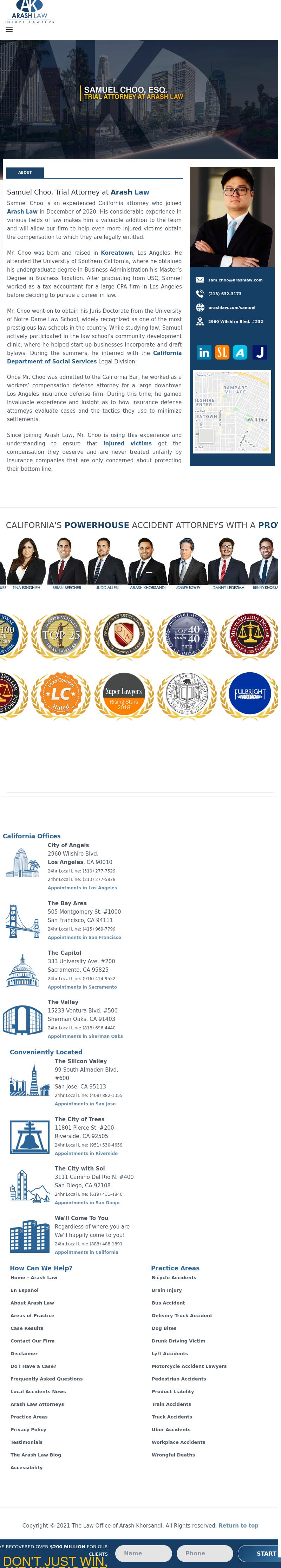 Arash Law: Samuel Choo - Los Angeles CA Lawyers