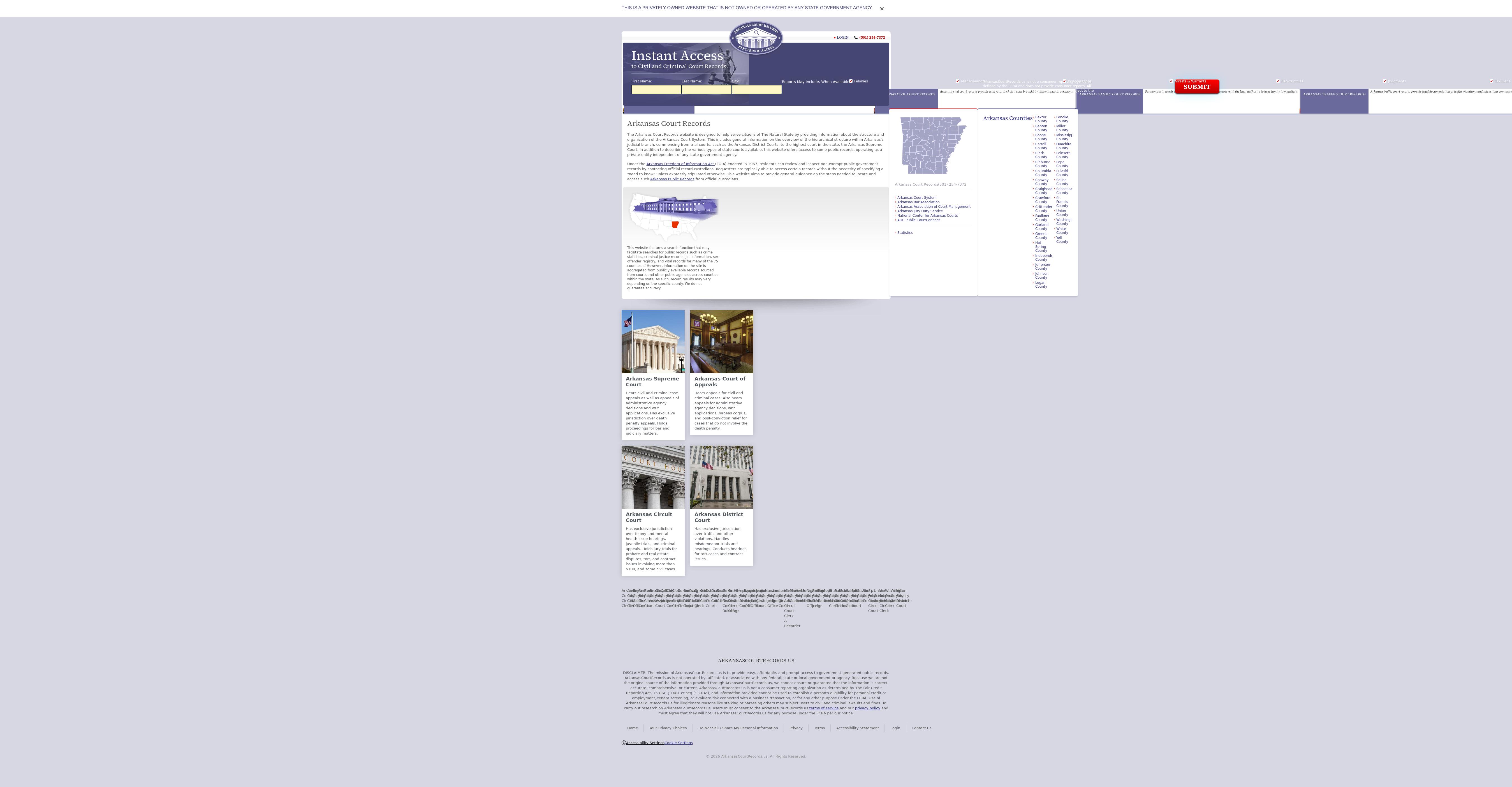 Arkansas Court Records - Little Rock AR Lawyers