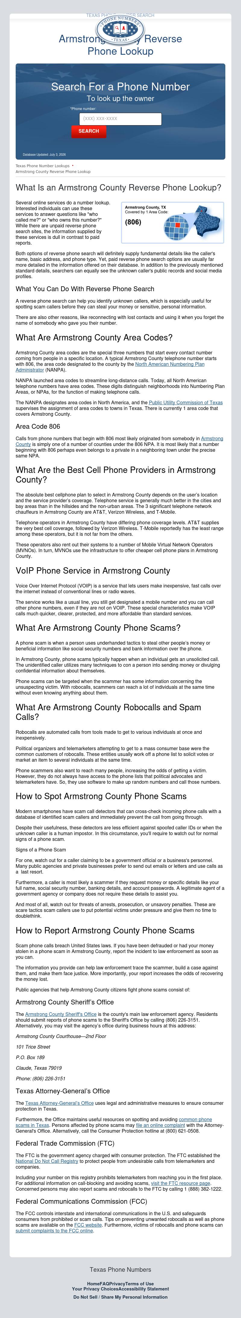 Armstrong County Reverse Phone Lookup - Claude TX Lawyers