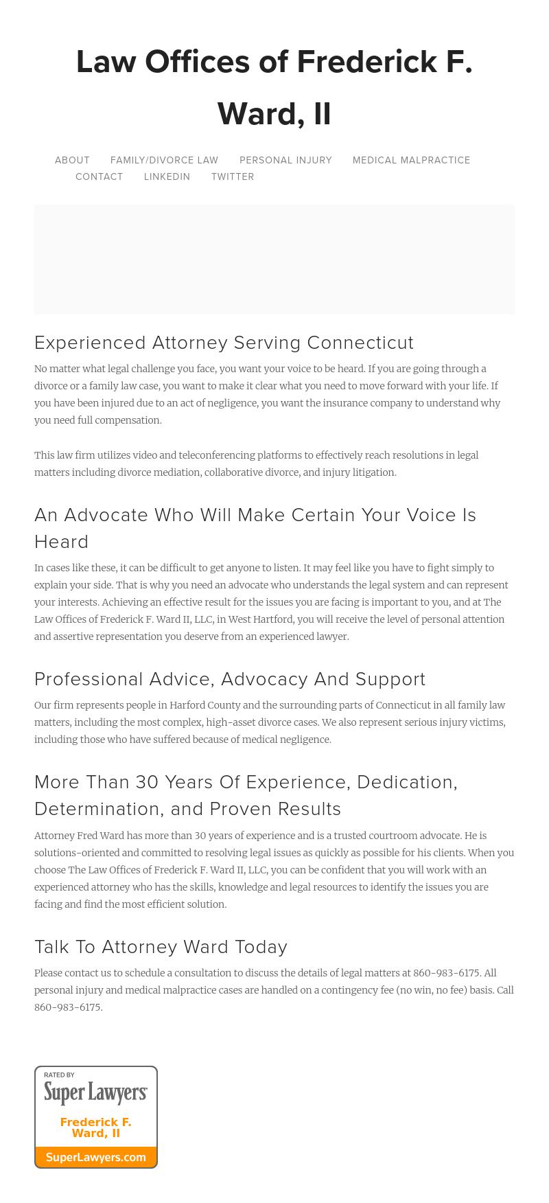 Attorney Frederick Ward II - West Hartford CT Lawyers