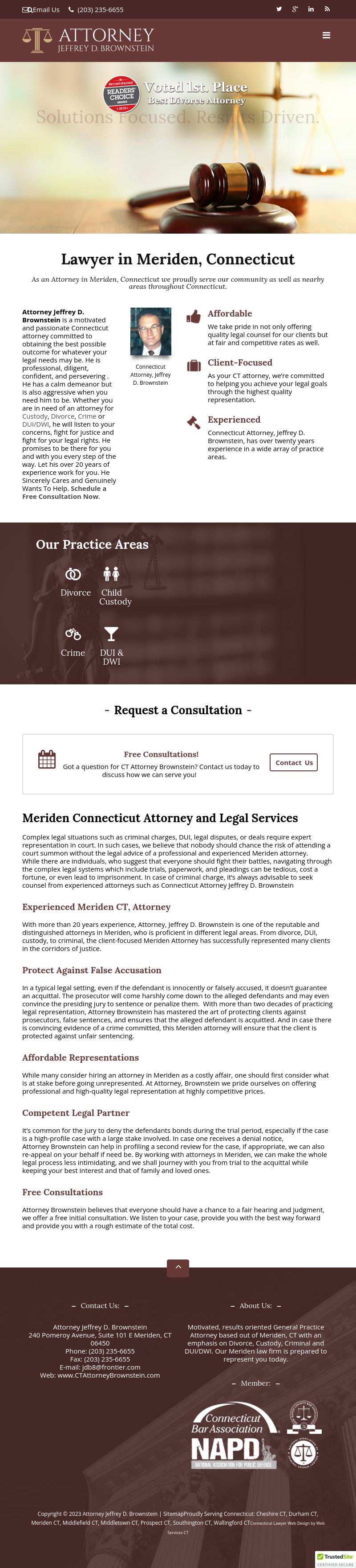 Attorney Jeffrey D Brownstein - Meriden CT Lawyers