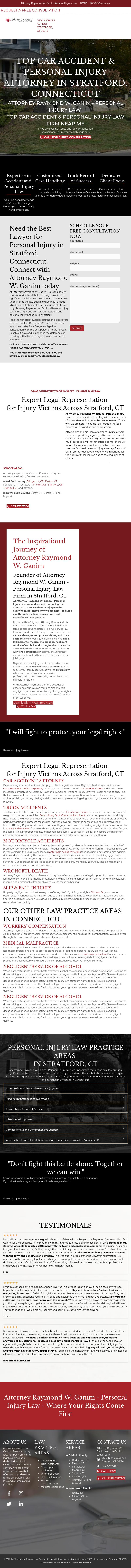 Attorney Raymond W Ganim Personal Injury Law - Stratford CT Lawyers
