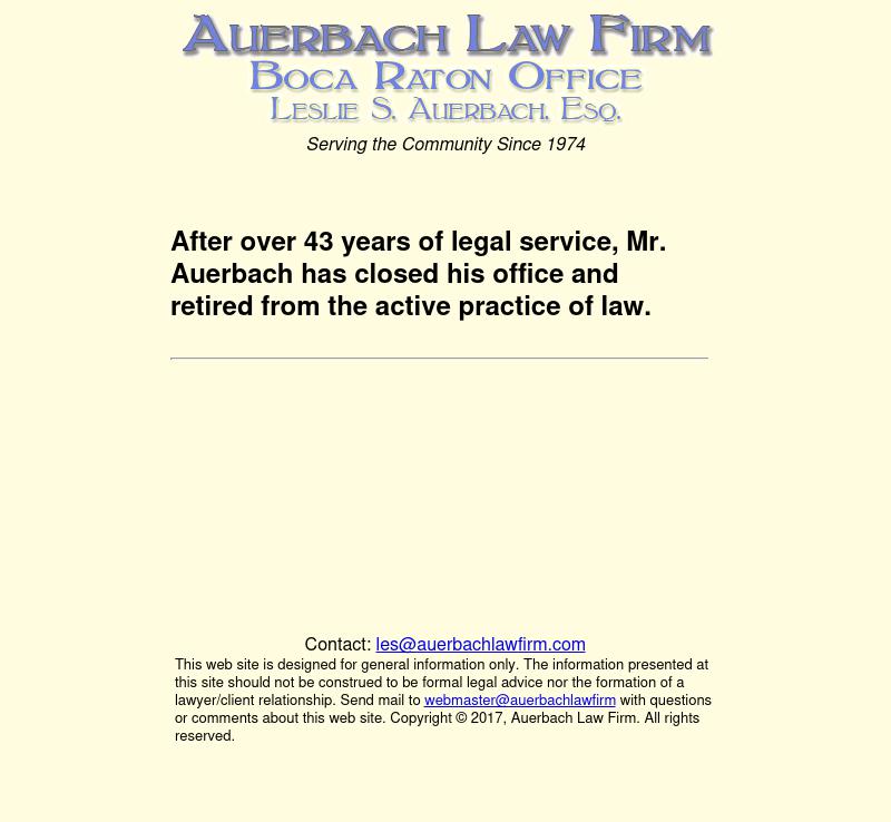 Auerbach, Leslie Esq - Boca Raton FL Lawyers