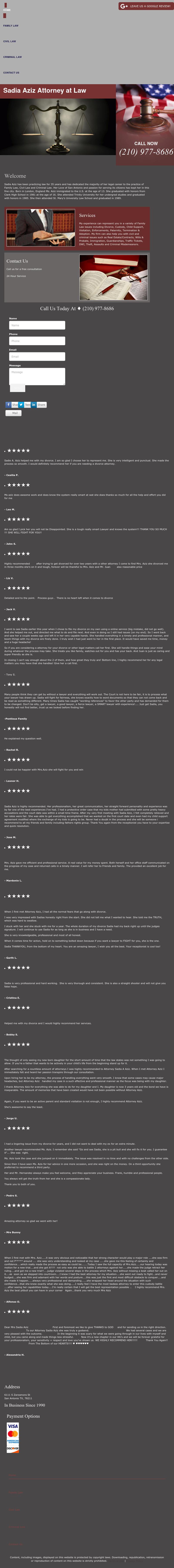 Aziz Sadia Attorney at Law - San Antonio TX Lawyers