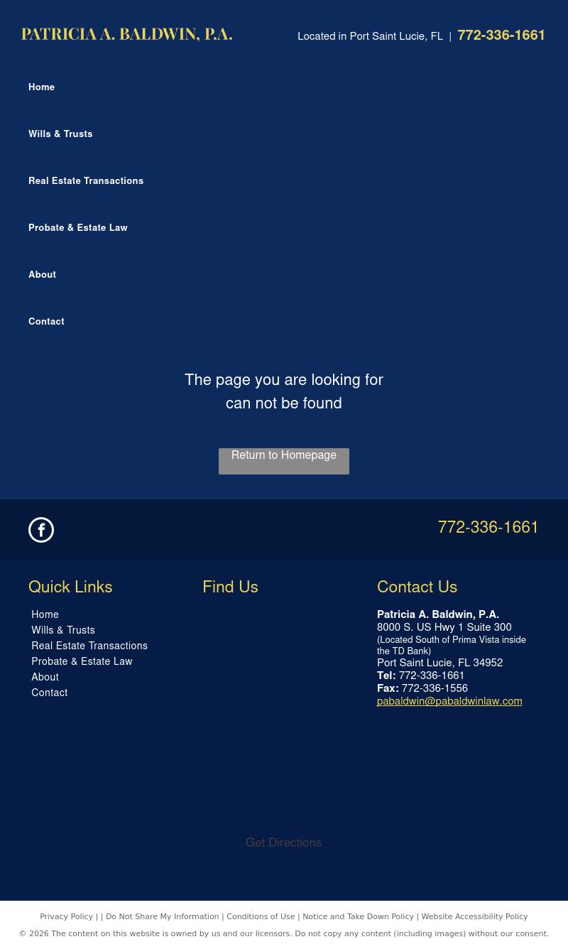 Baldwin, Patricia A Esq - Port Saint Lucie FL Lawyers