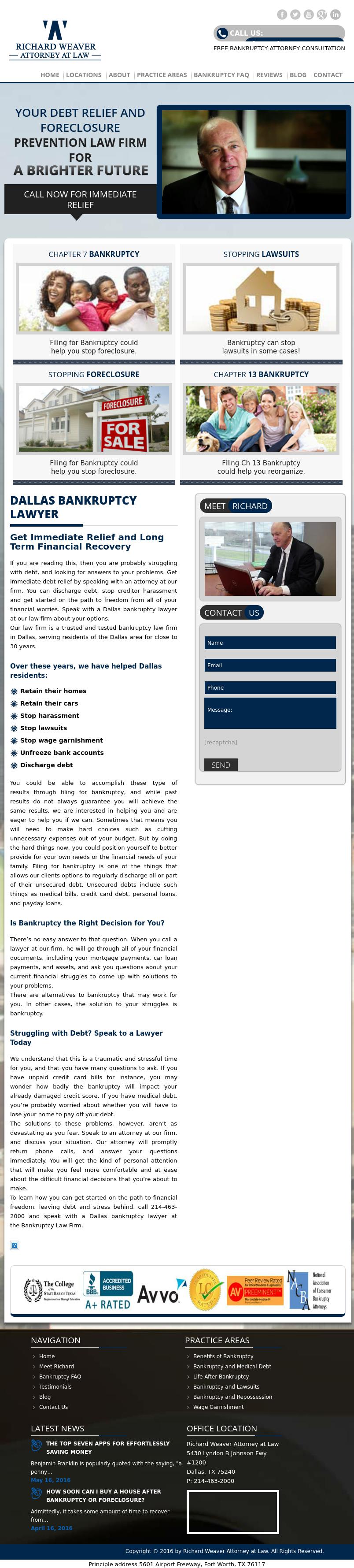 Richard M. Weaver Bankruptcy Attorney - Dallas TX Lawyers