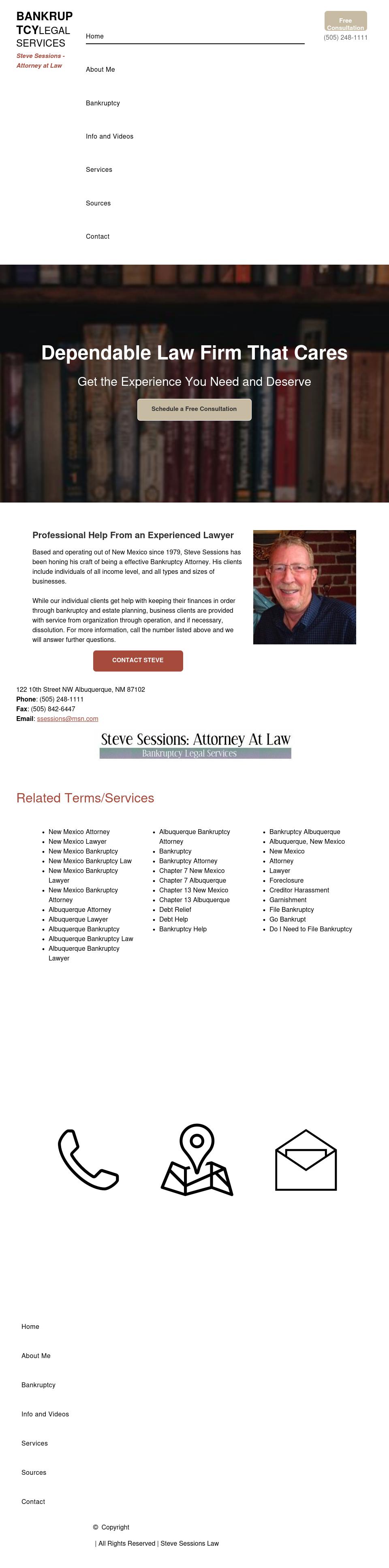 Bankruptcy Legal Services - Steve Sessions Atty - Albuquerque NM Lawyers