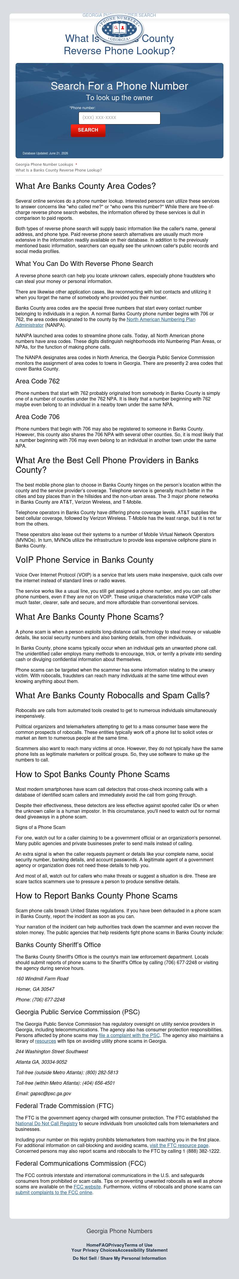 Banks County Reverse Phone Lookup - Commerce GA Lawyers