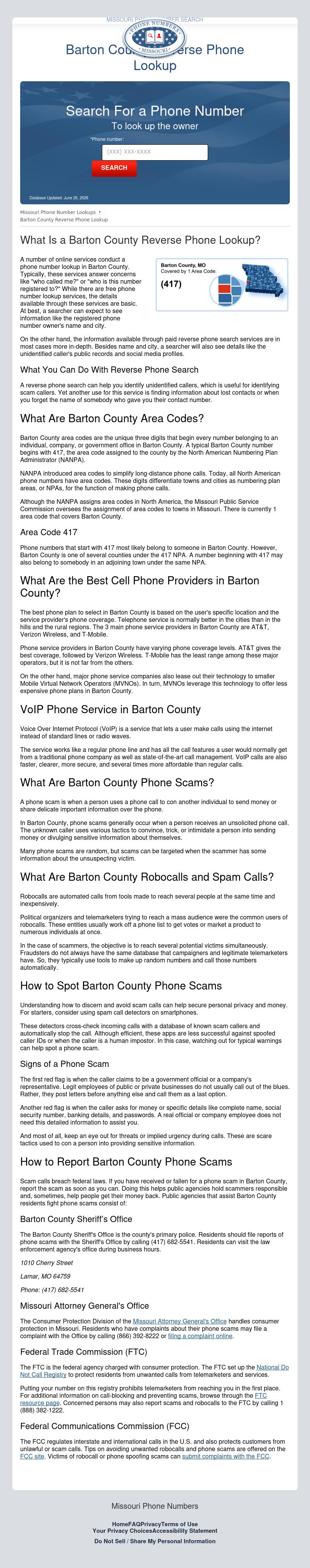 Barton County Phone Number Search - Lamar MO Lawyers