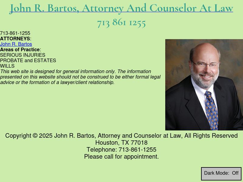 Bartos John R - Houston TX Lawyers