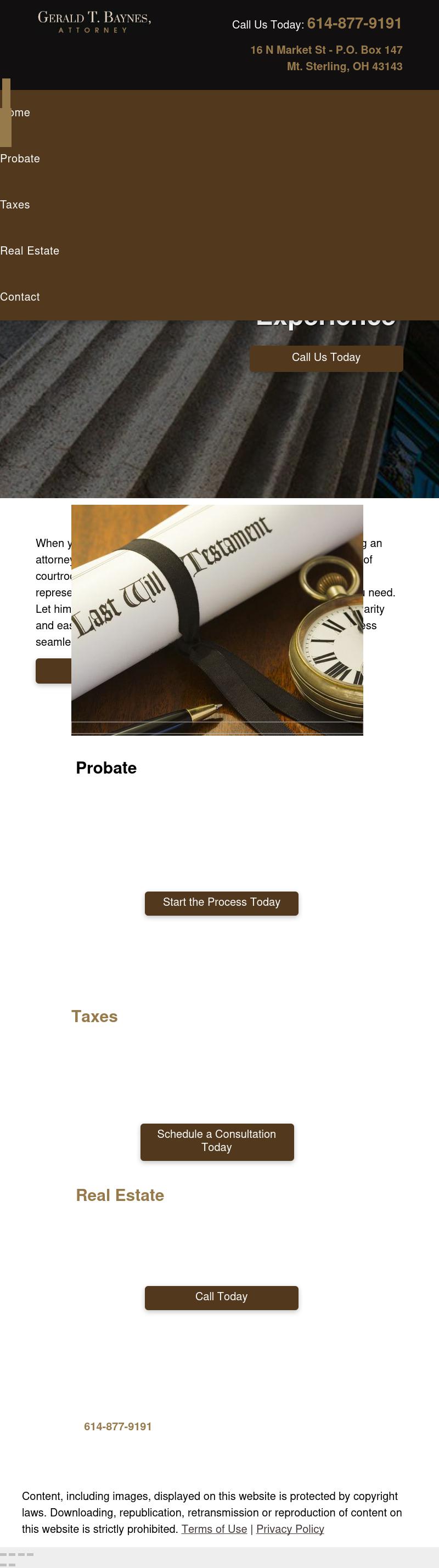 Baynes Gerald T - Mount Sterling OH Lawyers