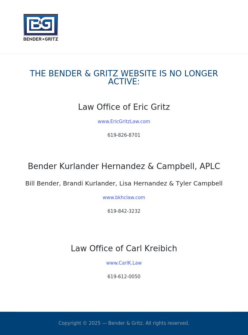 Bender & Gritz, APLC - San Diego CA Lawyers