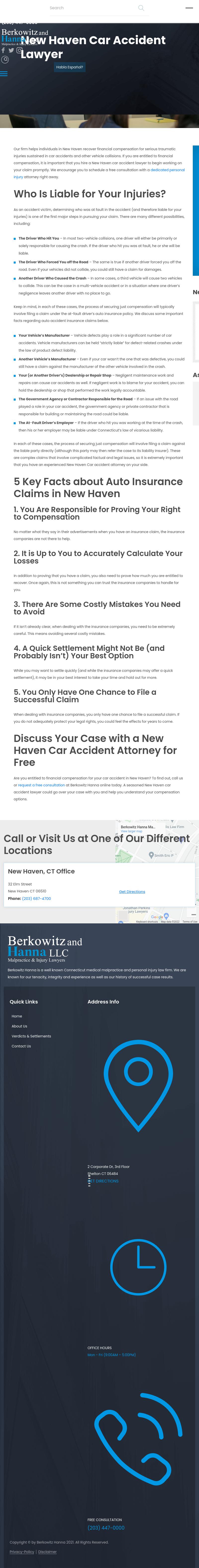 Berkowitz Hanna Malpractice & Injury Lawyers - New Haven CT Lawyers