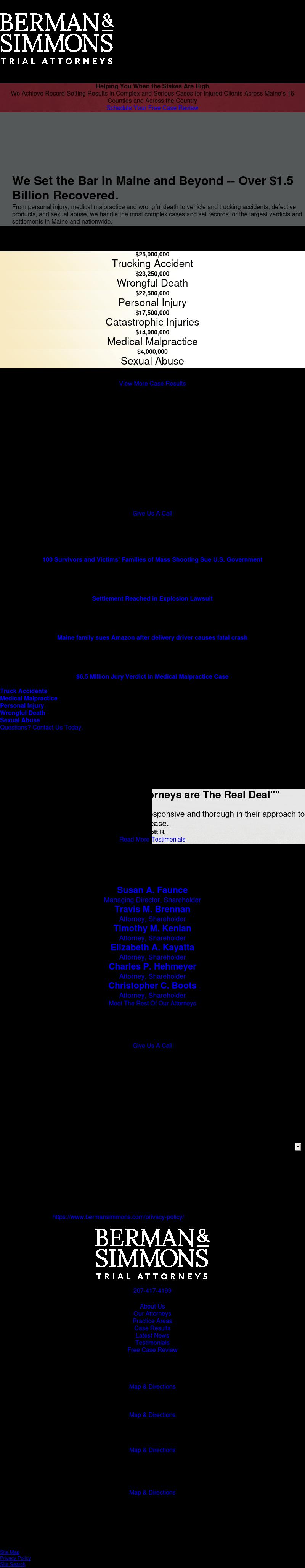 Berman & Simmons Trial Attorneys - Portland ME Lawyers