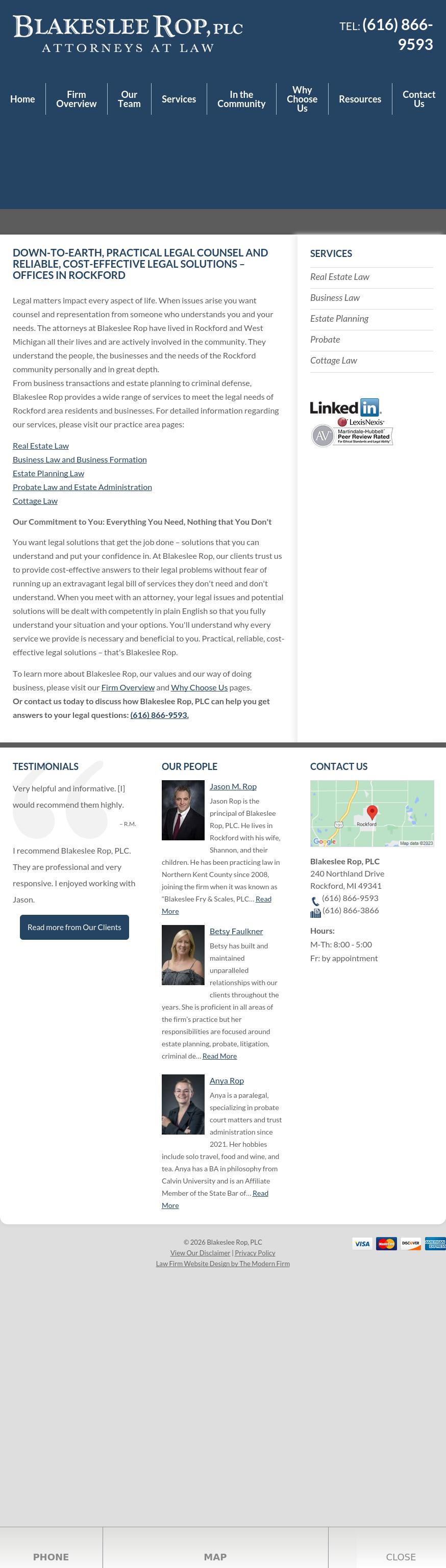 Blakeslee Rop Plc - Rockford MI Lawyers