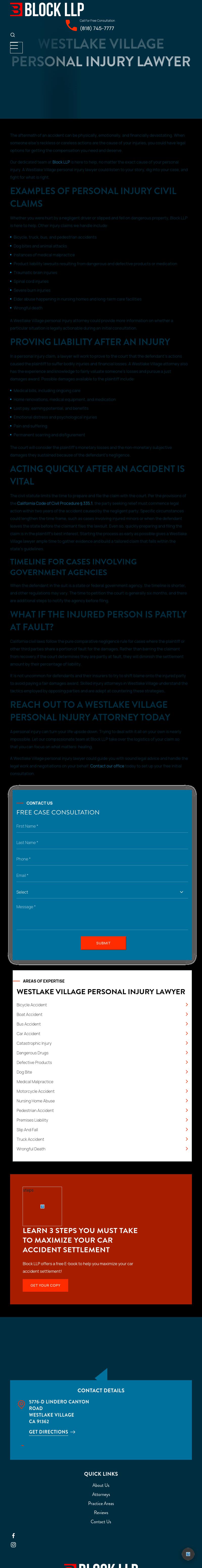 Block LLP Injury Law Firm - Westlake Vlilage CA Lawyers