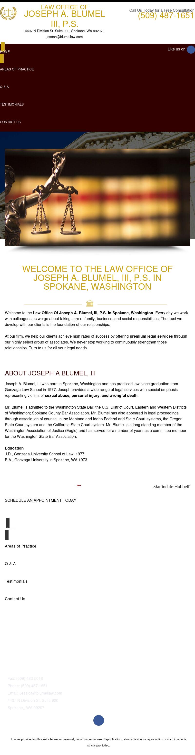 Blumel, Joseph A III - Spokane WA Lawyers