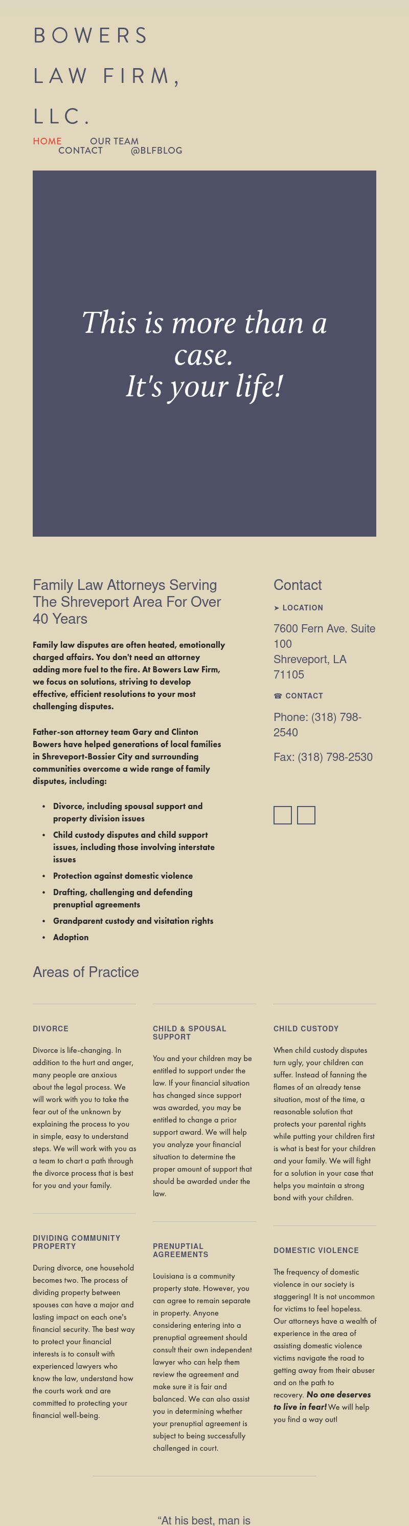 Bowers Law Firm - Shreveport LA Lawyers