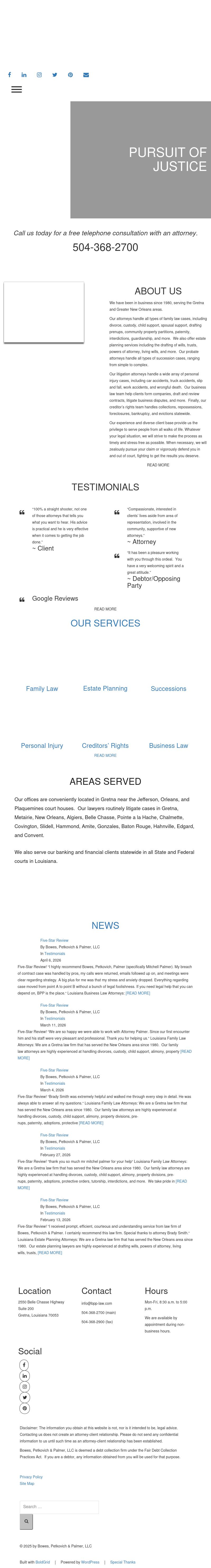 Bowes, Petkovich & Palmer, LLC - Gretna LA Lawyers