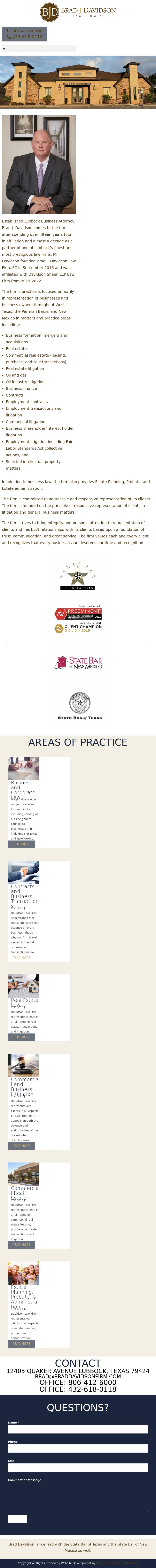 Brad J Davidson Law Firm - Lubbock TX Lawyers